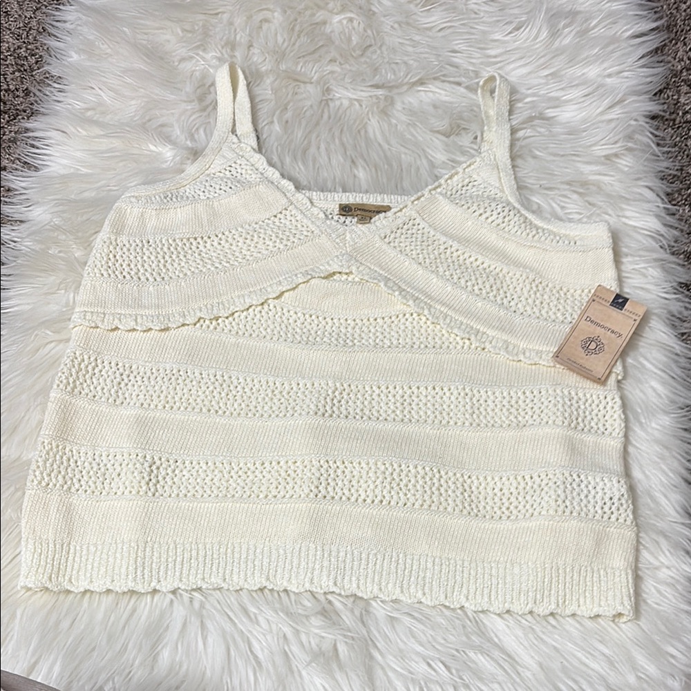 Democracy Cream Knit Tank Top
